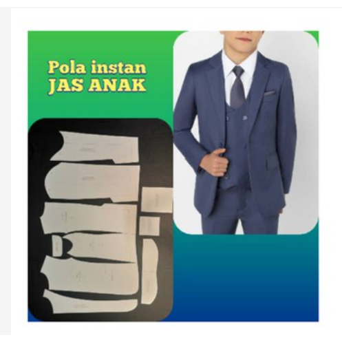 pola baju pola jahit jas anak 2-12thn pola instan 1 size