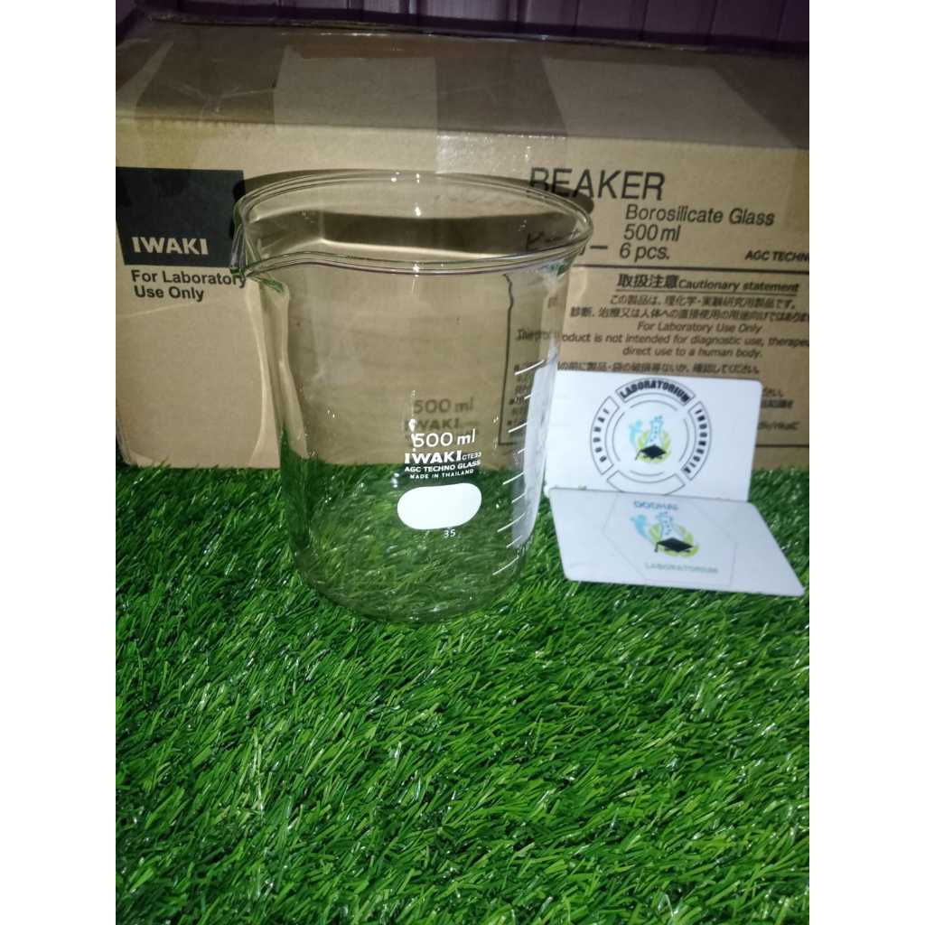Beaker Glass, Beker Gelas, Gelas Kimia Iwaki 500 ml
