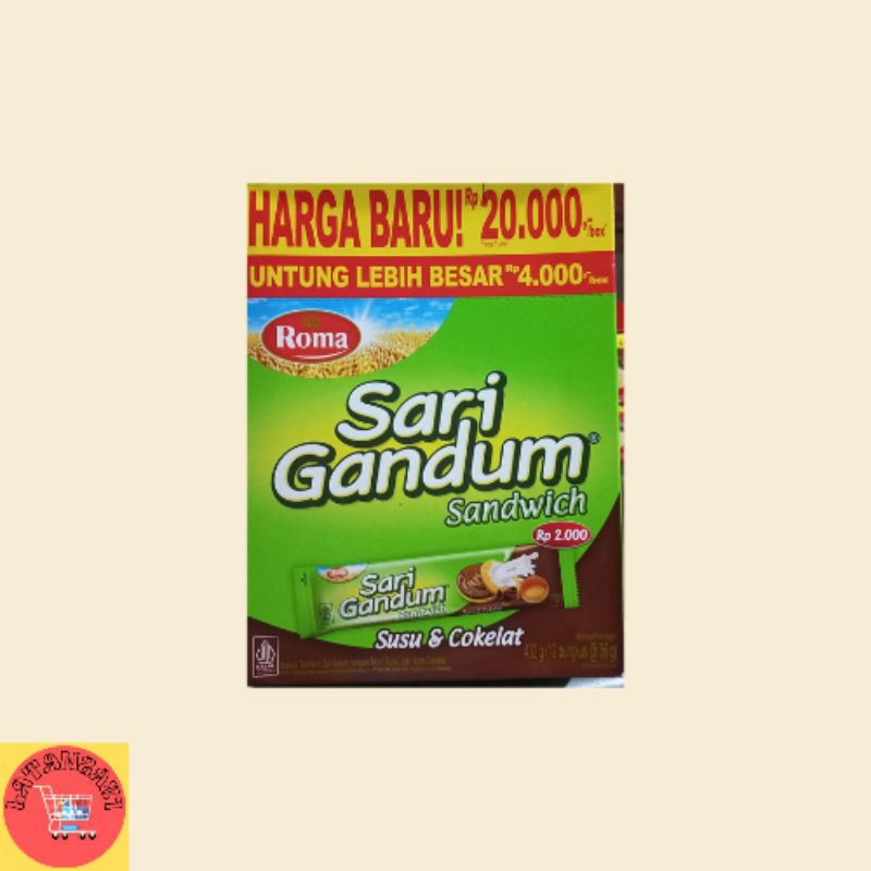 

ROMA Sari Gandum Sandwich Cokelat 1 box