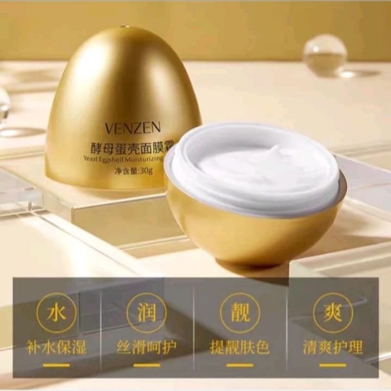 VENZEN YEAST EGGSHELL MOISTURIZING CREAM//VENZEN MASKER TELUR