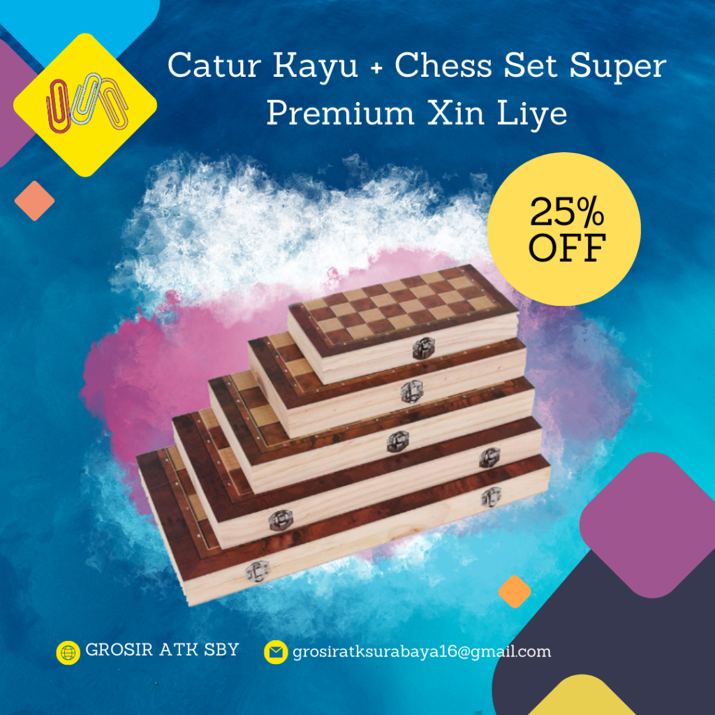 Catur Kayu + Chess Set Super Premium Xin Liye