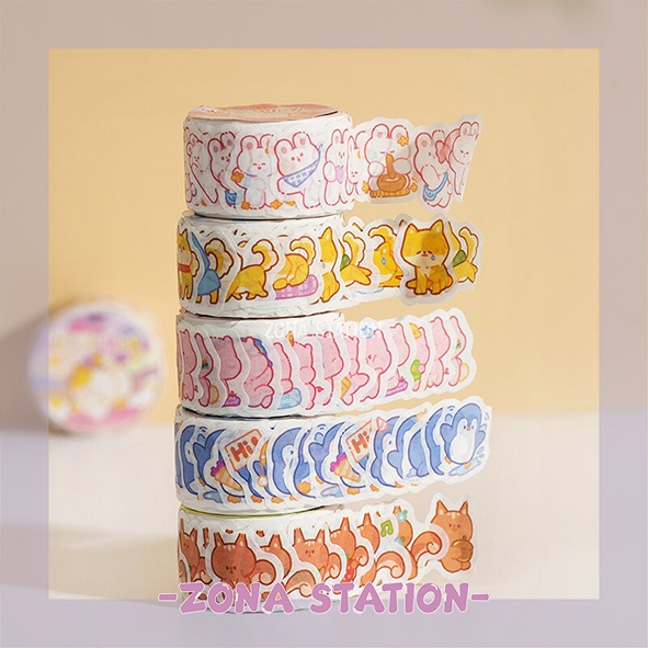 

[ZS] 1 Roll / Washi Paper Animal lucu Decoration Scrapbook