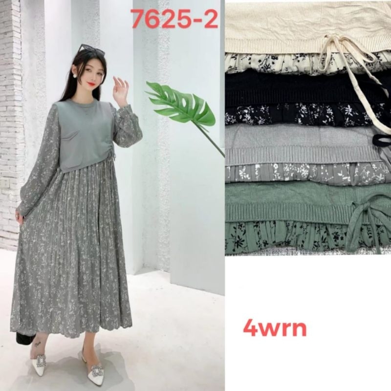 Tunik Midi Dress Rajut Plisket by Zara Woman