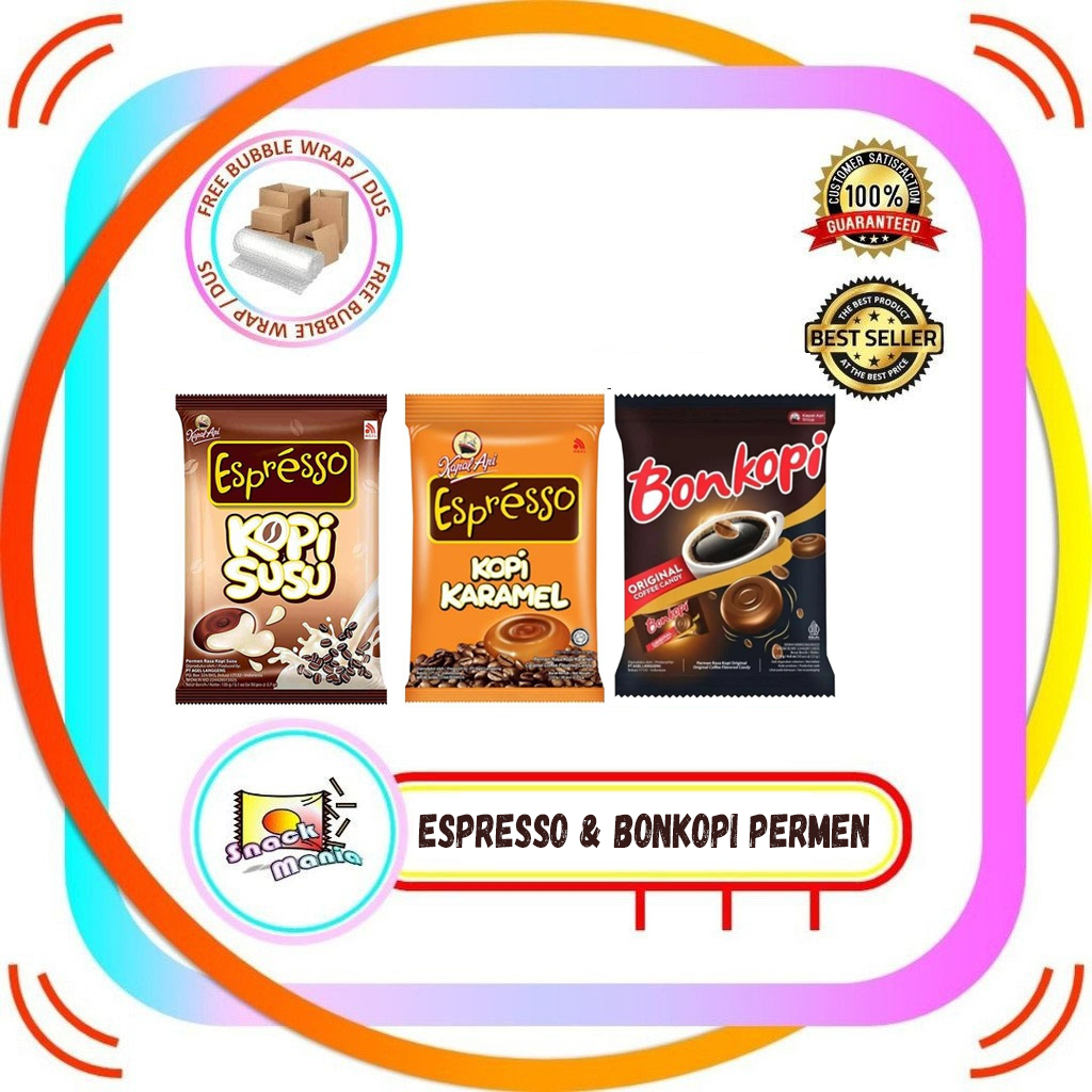 

Espresso Permen Kopi Susu | Kopi Caramel | Bon Kopi Original ~ 125 gr Bag Coffee Candy