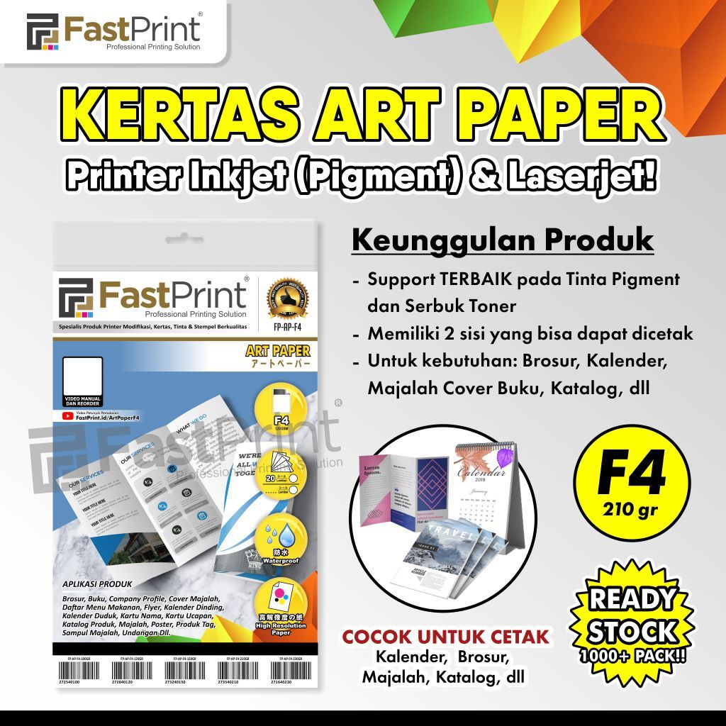 

Kertas Art Paper Brosur Glossy F4 210 Gram