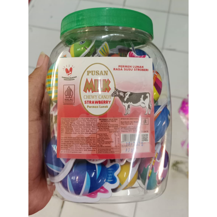 

Permen Lunak Coklat Chew Candy Pusan Milk Ikan Toples - 35'S