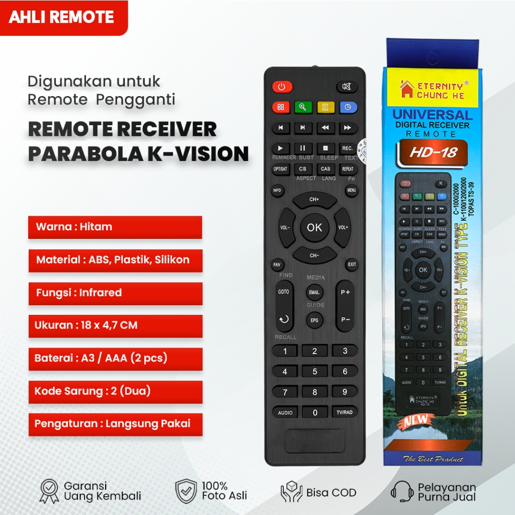Remote Receiver K-Vision Bromo C2000 K1100  / Remot Parabola K-Vision