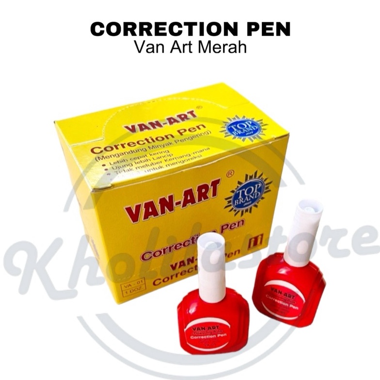 

ART E53X 12 pcs Correction Pen Tipe X Van Art Merah VA1