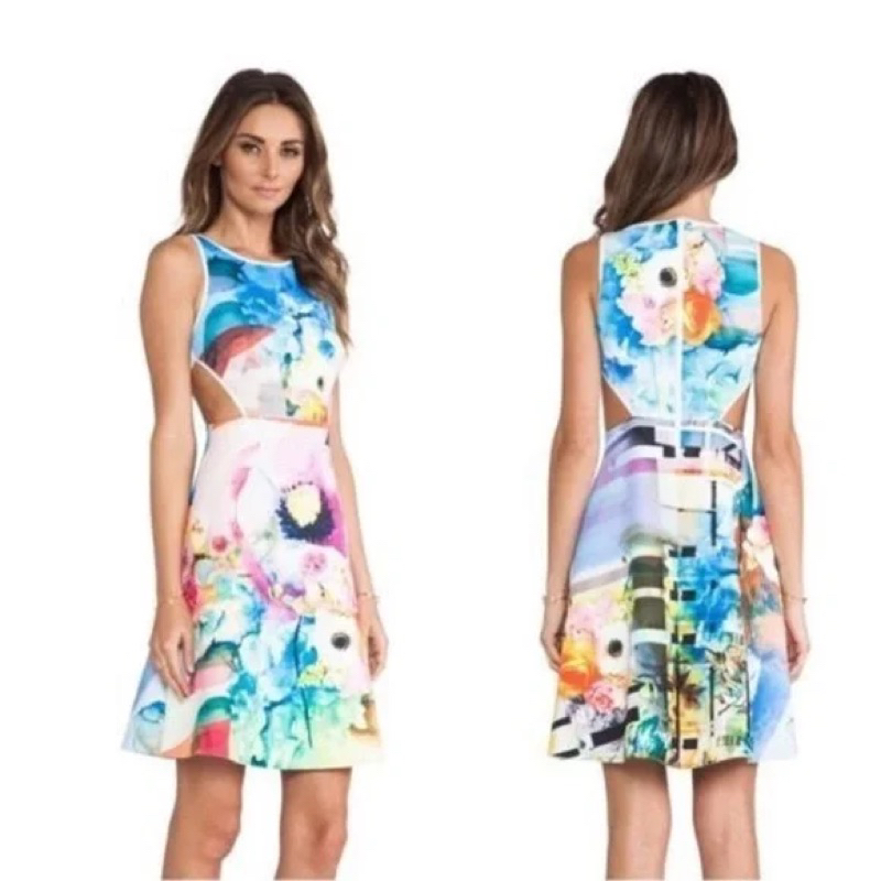 Preloved Clover Canyon Fluorescent cut Out dress