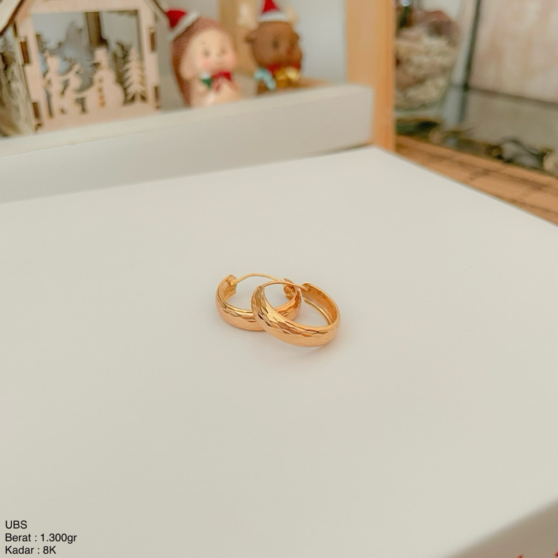 Perhiasan Anting Emas Gipsy / Klip Cukit UBS 8k/375 dan 16k/700