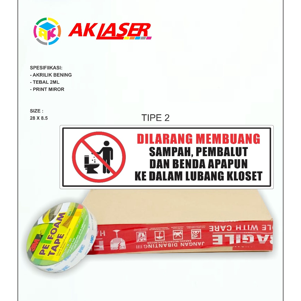 

ART O34K AKRILIK SIGN DILARANG BUANG SAMPAH TIPE 2