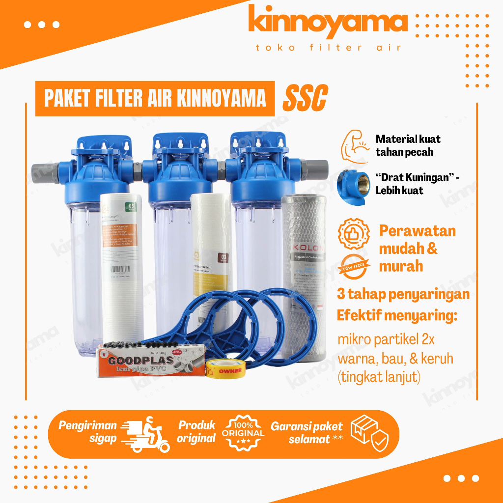 Paket Housing Filter Air Toren 3 Tahap / Filter Air Sumur Bor / Filter Air Keruh Berpasir