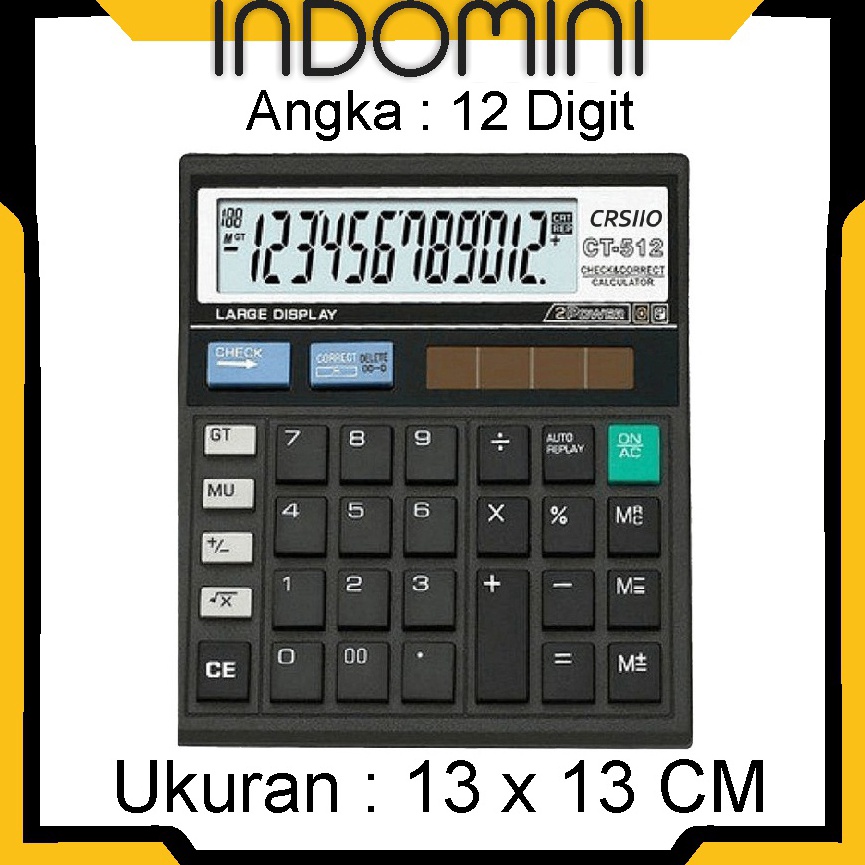 

ART U54D INDOMINI Kalkulator 12 Digit Angka CITIZEN SDC 812 Calculator Digital S2