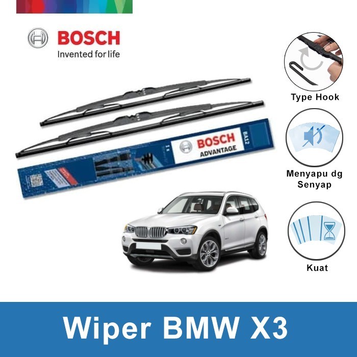 Wiper Mobil BMW X3 Frameless Clear Advantage 22" & 20"