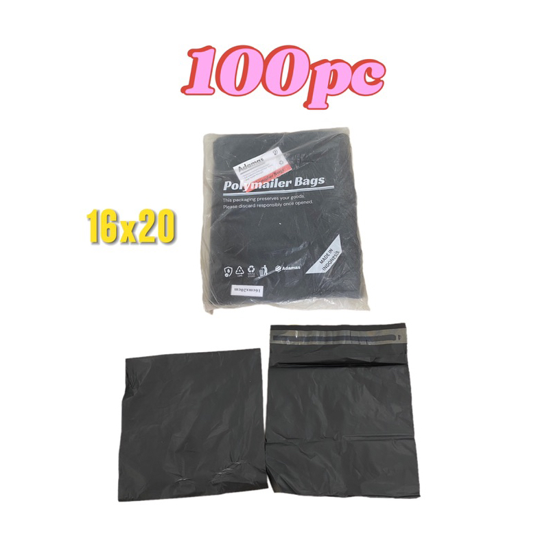 Plastik Packaging Polymailer Hitam Ekonomis 16x20 15x25