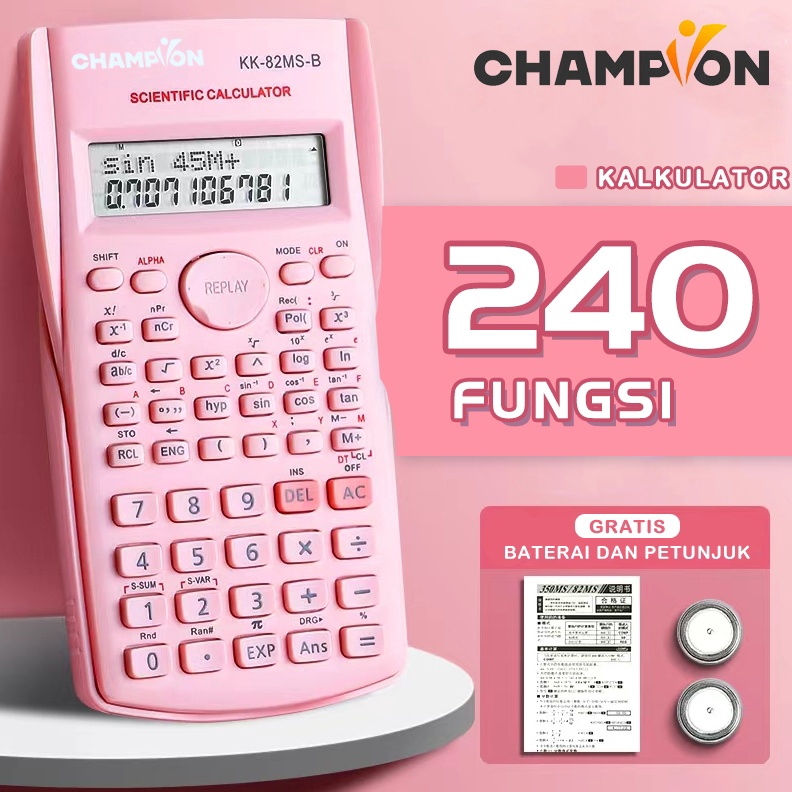 

ART K55V Champion Kalkulator Sekolah Scientific 82MS Colour 24 Kalkulator Fungsi Kalkulator 4 WarnaRabbit Stationery