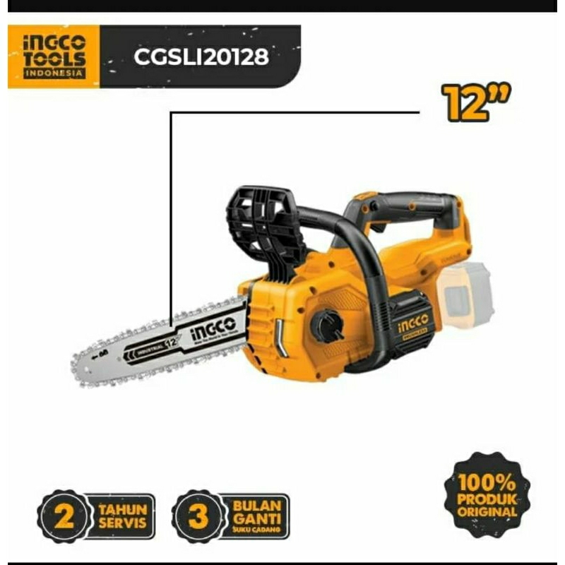 INGCO Mesin Chainsaw Cordless 12" 20V Brushless CGSLI20128