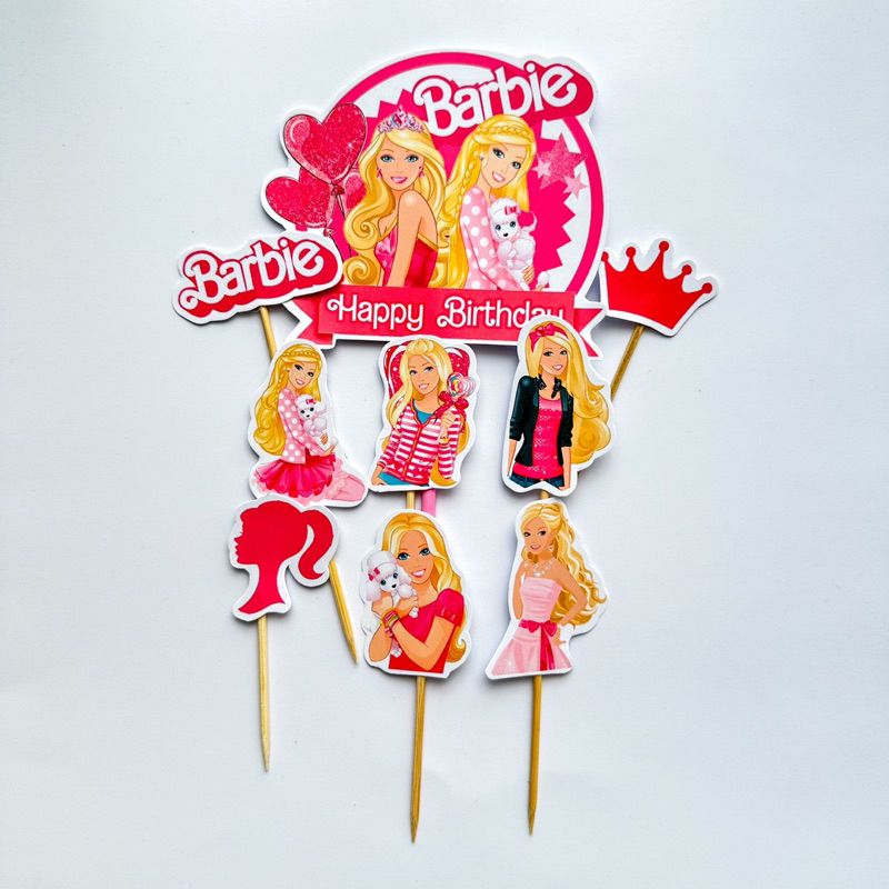 TOPPER BARBIE /  (LA-001) CAKE TOPPER BARBIE / TOPPER KUE BARBIE / TOPPER CAKE BARBIE / HIASAN KUE B