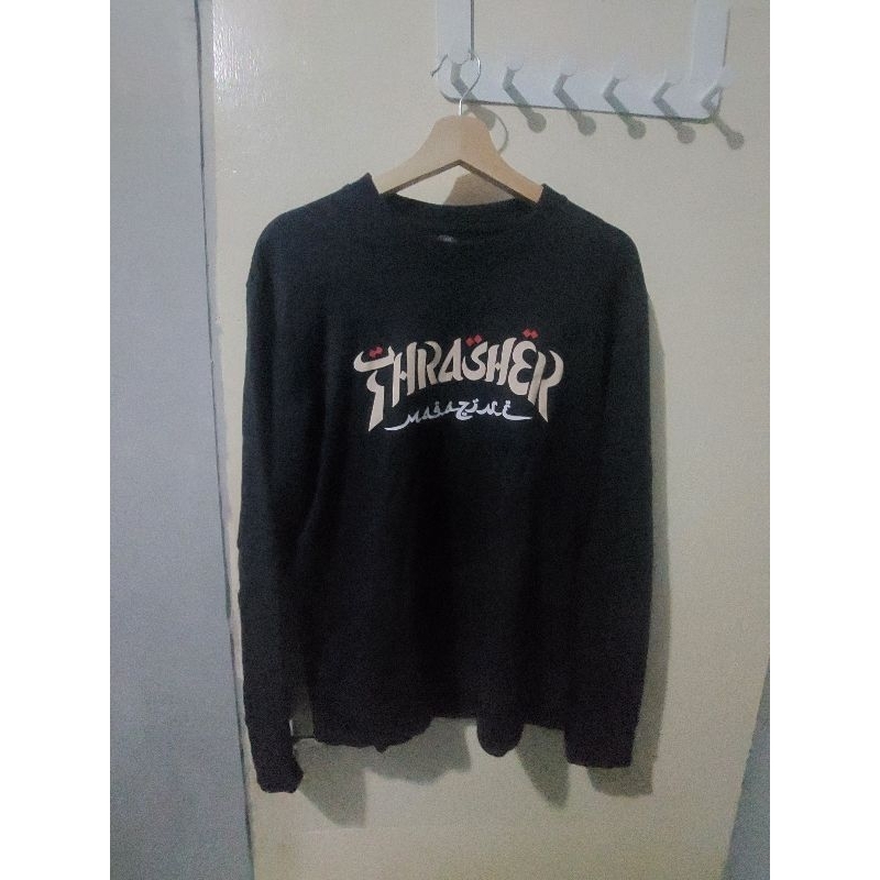 crewneck thrasher kaligrafi