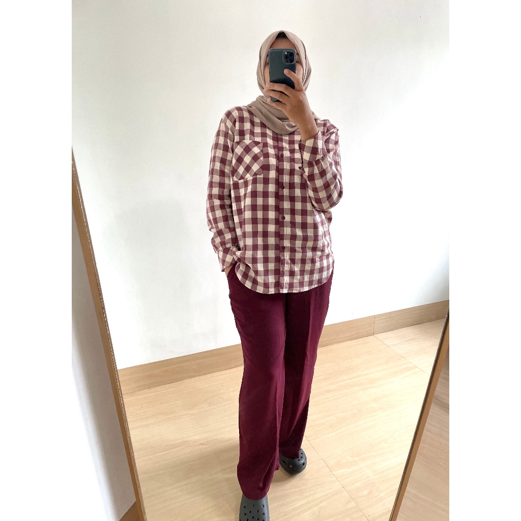 NAIA SHIRT / KEMEJA KOTAK WANITA / KEMEJA KOTAK-KOTAK WANITA / KEMEJA OVERSIZED/ KEMEJA KATUN WANITA