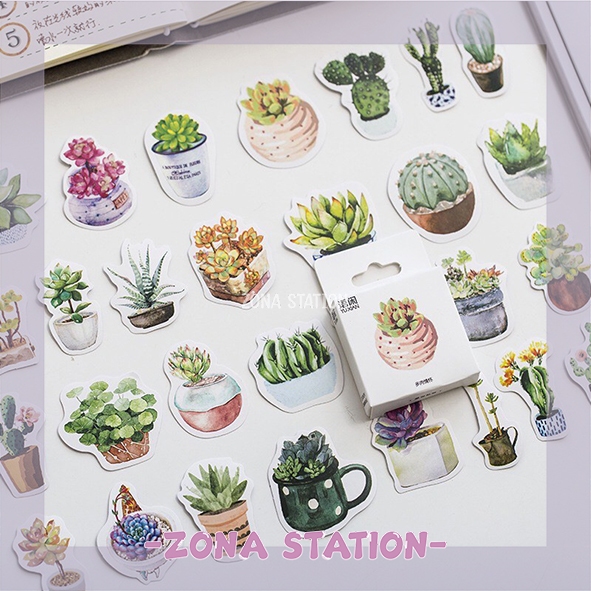 

[ZS] 46 PCS / Sticker Cactus Decorating Journaling Scrapbook