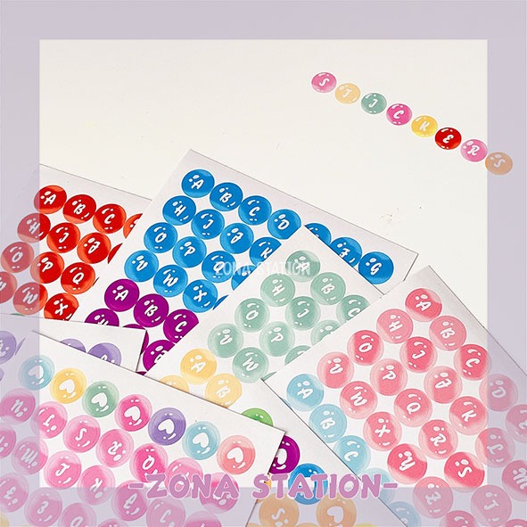 

[ZS] 1 Lembar / Sticker Alphabet Bubble Cute Decoration Scrapbook