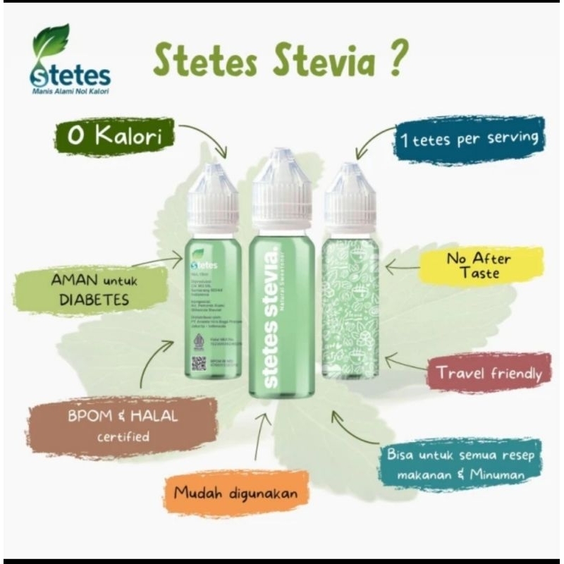 

STETES STEVIA PENGGANTI GULA PEMANIS 0 KALORI SEHAT ALAMI BPOM