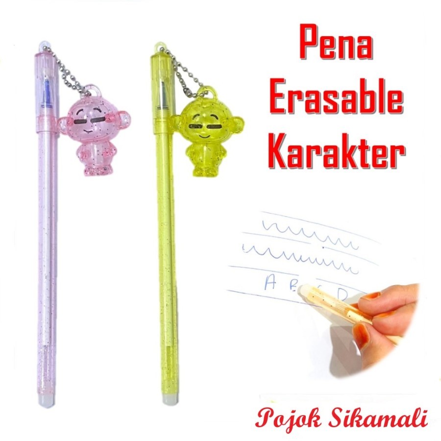

Pena Glitter Karakter Monkey Blue Ink Gel Bisa di Hapus Pulpen Gel