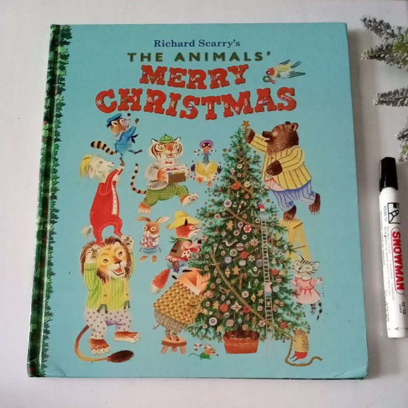 buku cerita Richard Scarrys The Animals Merry Christmas preloved