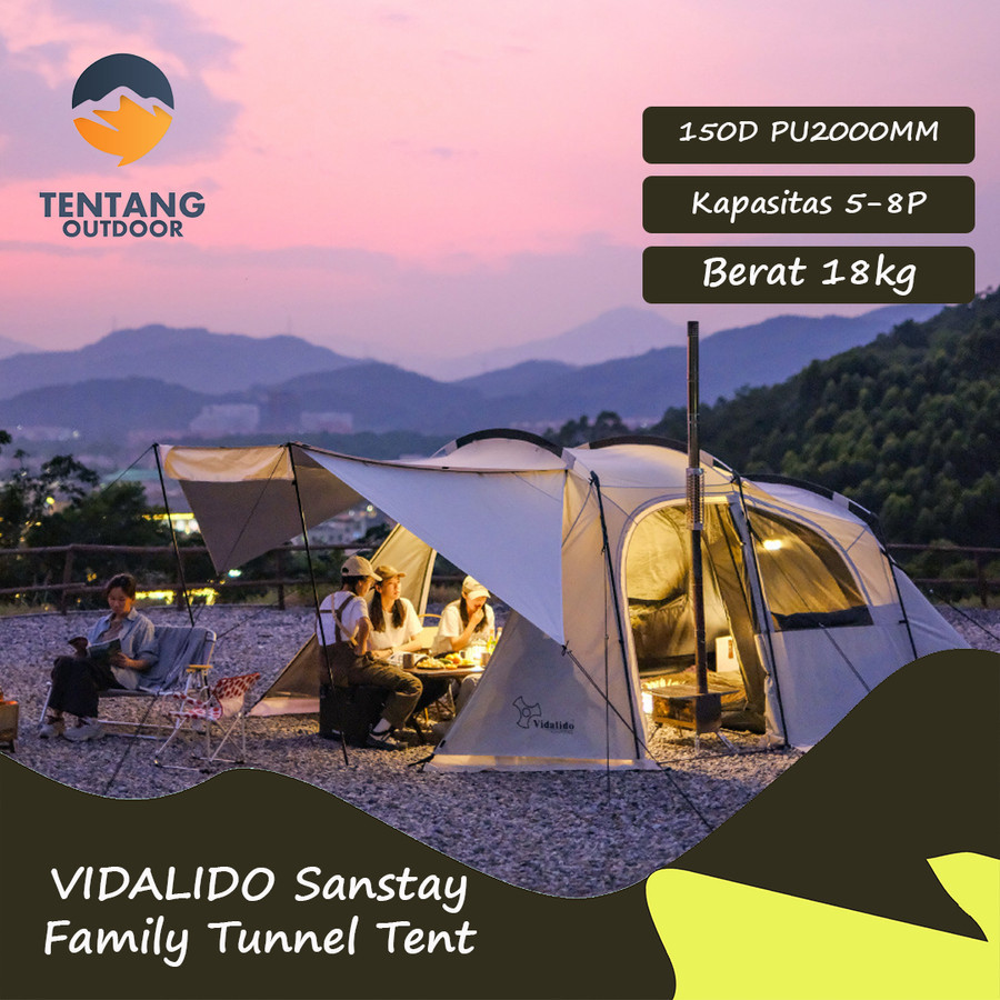 Tunnel Tent Tenda VIDALIDO Sanstay 5-8P Family Tenda Tunnel Camping Outdoor