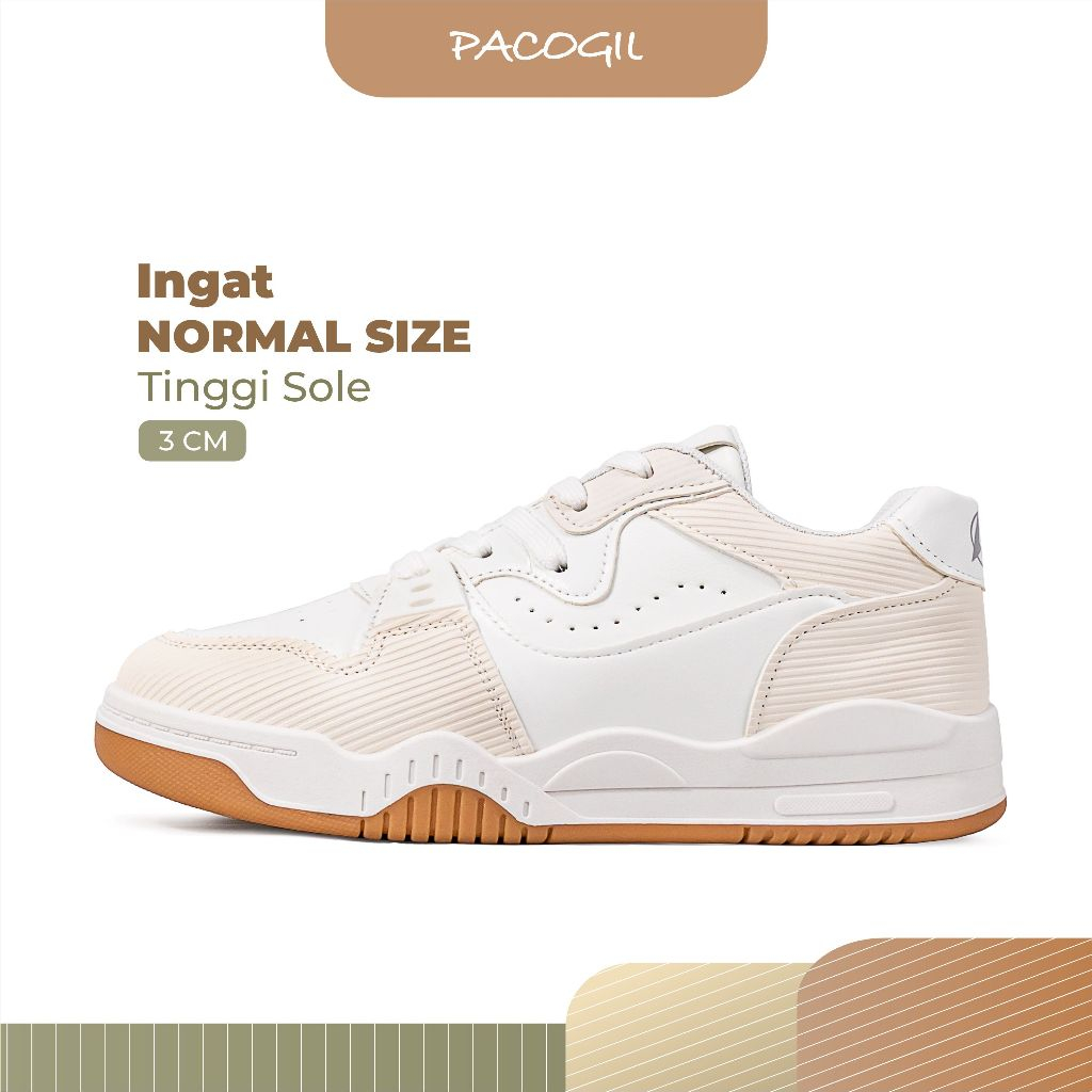 PACOGIL Tabita Sepatu Olahraga Wanita Sage Green / Cream / Mocca Sport Sneakers 2397