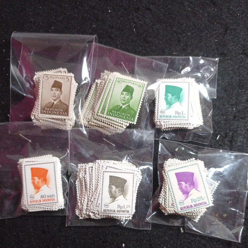 

6 pcs perangko era presiden sukarno tahun 1960