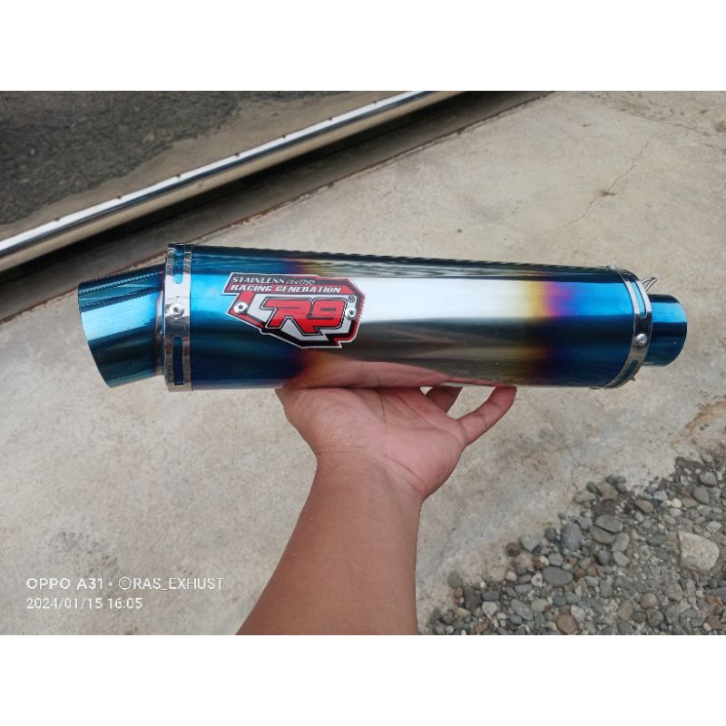 KNALPOT R9 HALF BLUE SATRIA FU