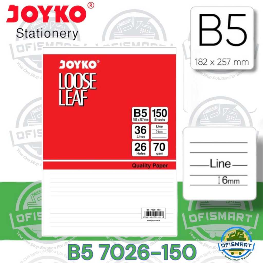 

Joyko Loose Leaf Kertas File Binder B5 7026-150 | Line