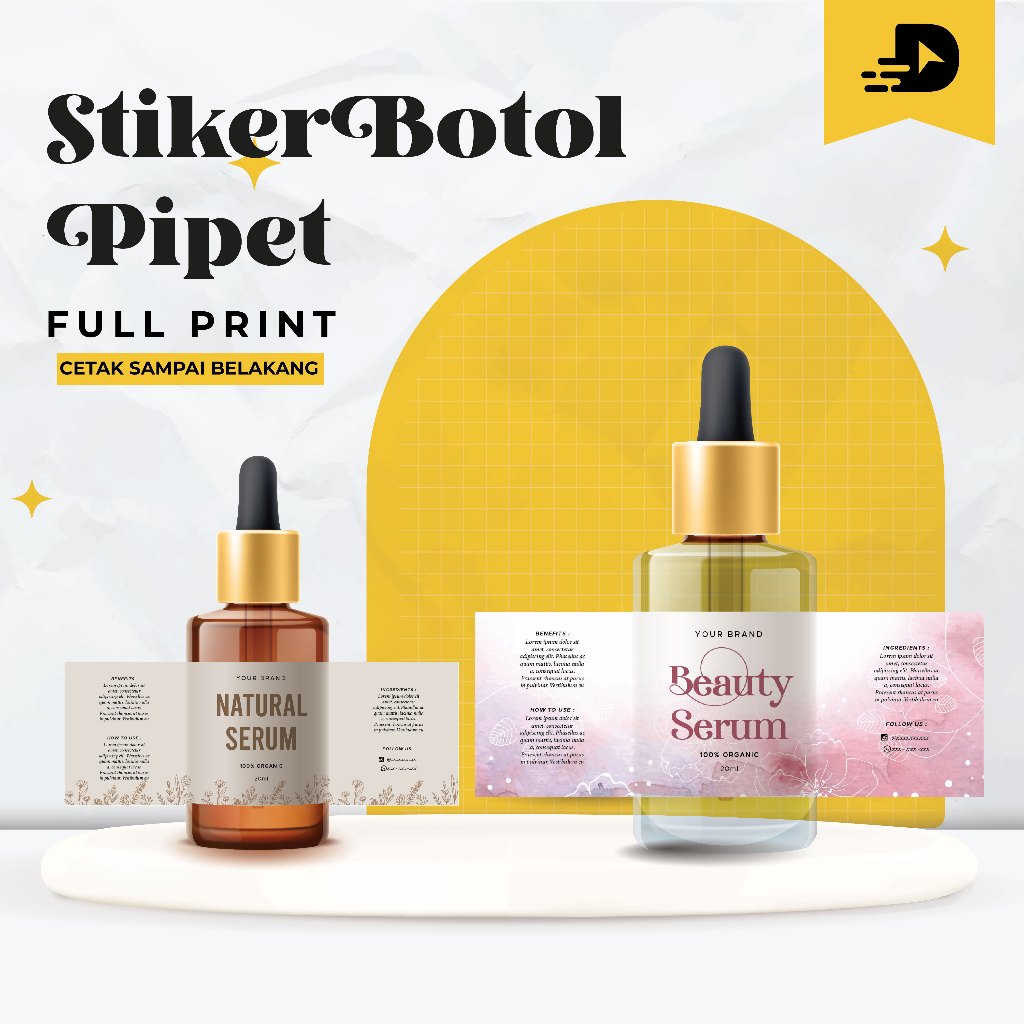 

Stiker Botol Pipet Full Print / Stiker Kemasan Botol Pipet Full Print