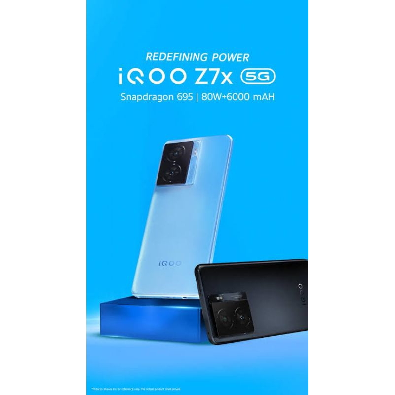 Vivo IQoo Z7x 5G NFC Ram 8/128 dan 8/256 GB SD695 80W 6000mAh New Box Segel Garansi Resmi