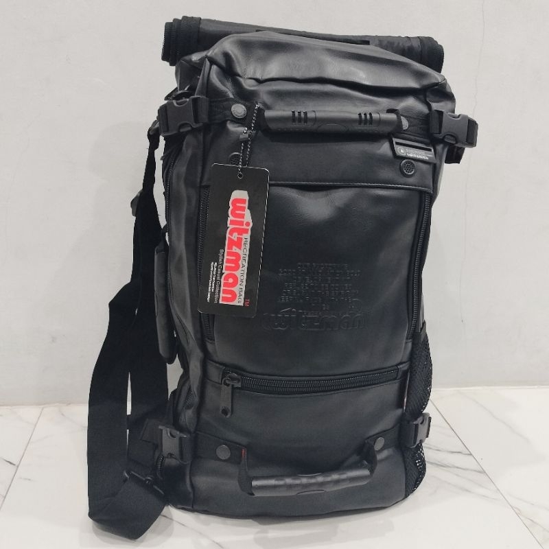 Tas Ransel Pria Kulit Hiking Traveling Camping Witzman Recreation Bag Duffle Gym Naik Gunung Selempa