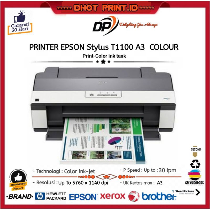 Printer Epson Stylus T1100 A3 Color Second Bergaransi