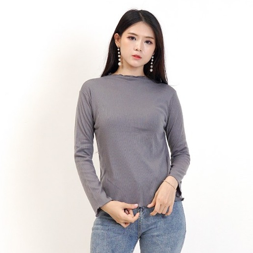 Inner / Manset Turtleneck Rib Lengan Panjang Wanita