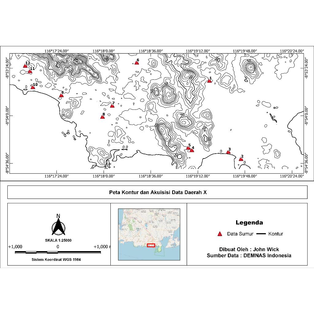 Peta Kontur dan Lokasi Penelitian