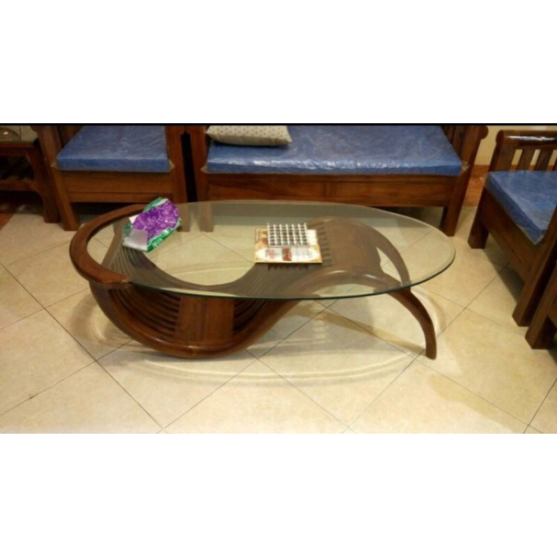 Meja unik  meja S kayu jati