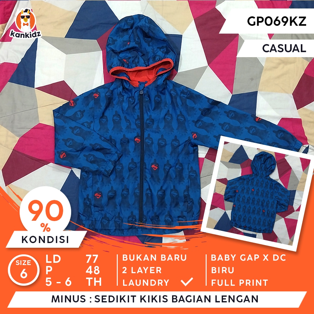 SIAP PAKAI | Jaket Anak GAP x DC | Biru Size 6