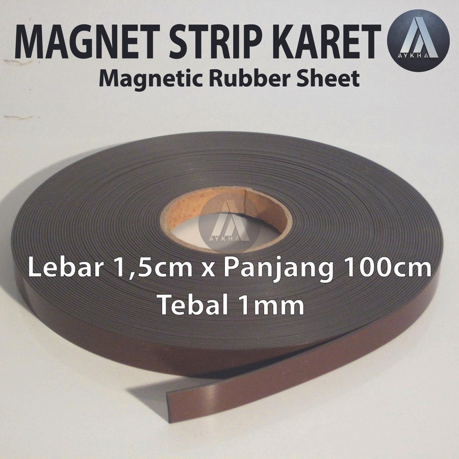 MAGNET Strip Sheet Rubber Tempelan Hiasan DIY Kulkas Kerajinan Tangan Size 1,5cm x 1 Meter Tebal 1mm