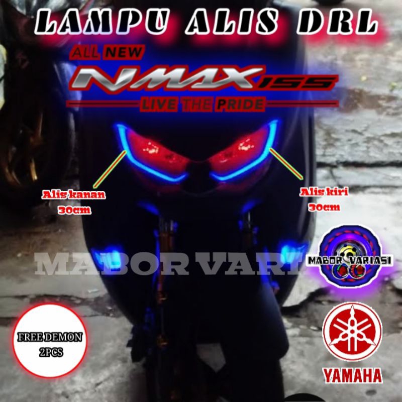 PAKET LAMPU ALIS NMAX NEW KANAN KIRI BONUS DEMON DEVIL EYES