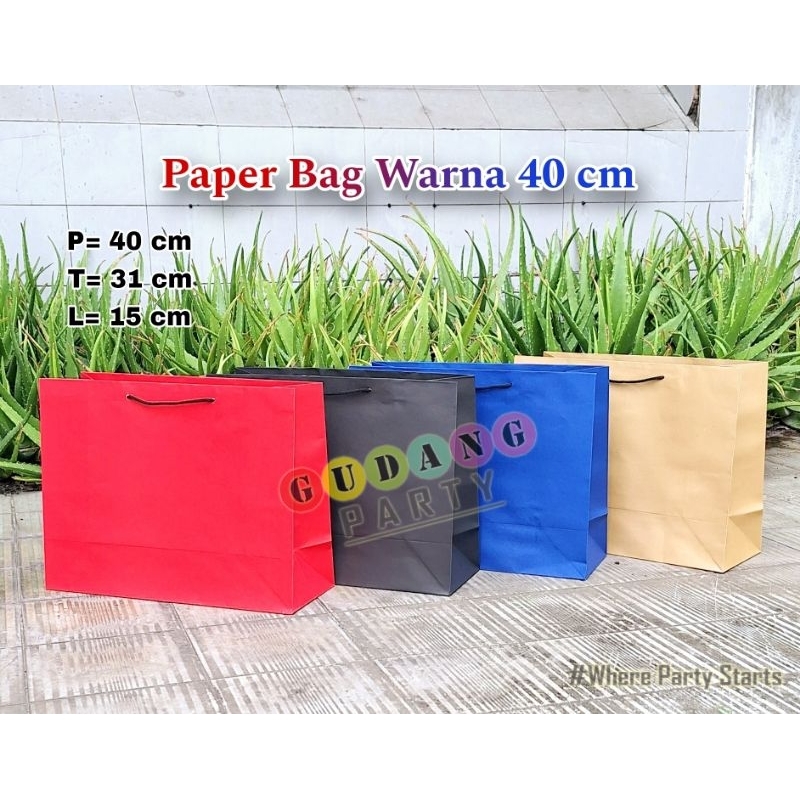 

Paperbag Polos Warna 40 cm Paperbag Tebal Tas Bingkisan Souvenir Hampers