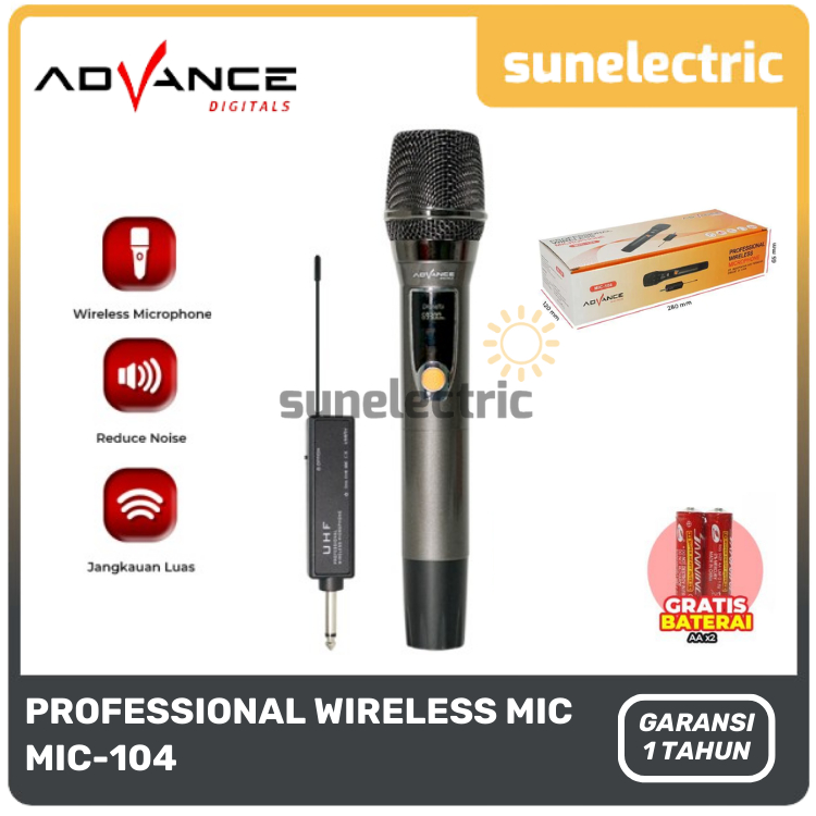 Advance MIC-104 Mic Profesional UHF Wireless Microphone / MIC 104/MIC-104