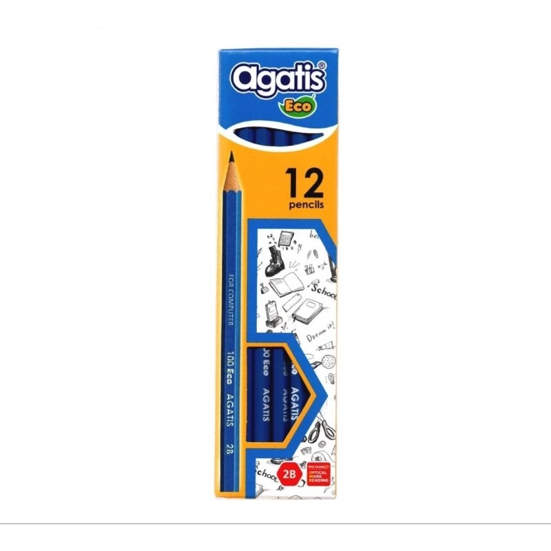 

Pensil 2B AGATIS ECO Biru Hexagonal Pensil Kayu ECER