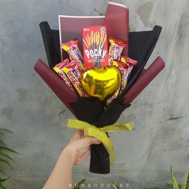 

BUKET POKY& BENG-BENG (POKY+ BENG-BENG 20gr ) /BUKET Wisuda/Birthday/Hari Guru/Valentine