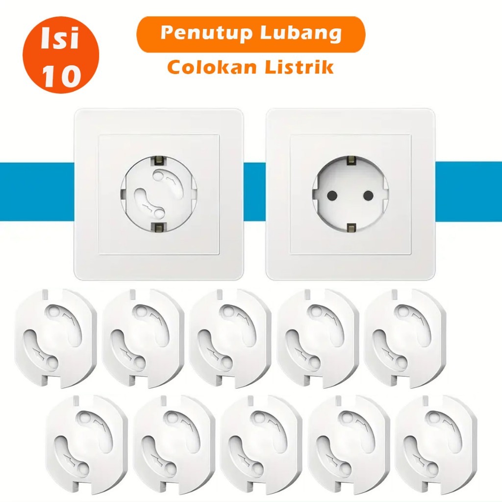 Promo Ralali Isi 10 Alat Penutup Colokan Listrik Pengaman Lubang Listrik Otomatis - Pengaman