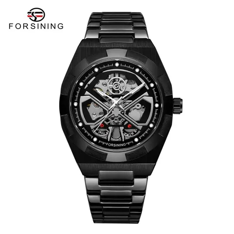 Jam Tangan Mekanik Automatic Pria Forsining Virille Black
